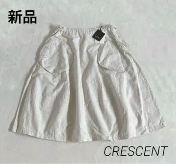 새상품 크레센트 코튼 린넨 스커트 빅 포켓