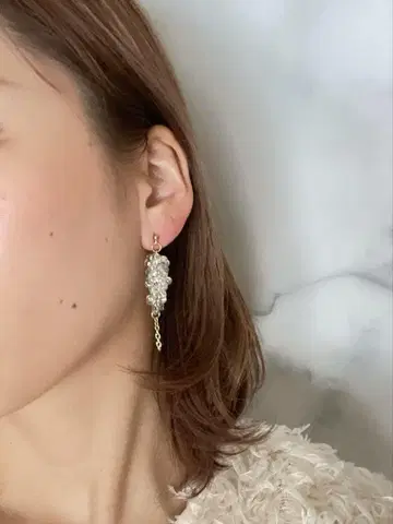 백로 귀걸이 귀찌