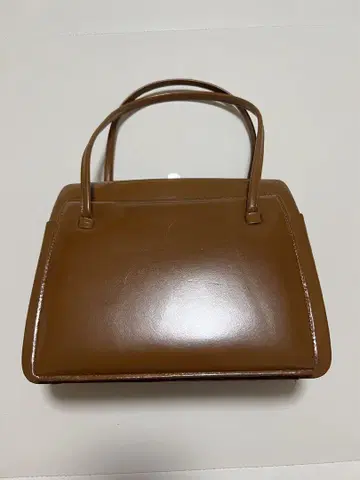 쇼와 레트로 빈티지 브라운 가죽 핸드백 앤티크