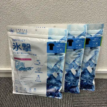 [미개봉품] 3개 FREEZETECH 냉감 프린트 빙격 반팔 티셔츠 XL