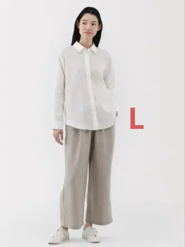 여성 린넨 워싱 이지 와이드 팬츠