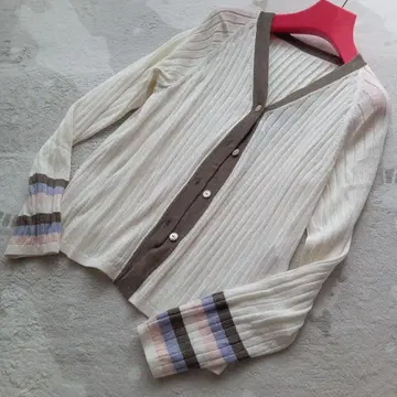 레리안 화이트 가디건 실크 혼방