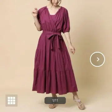 새상품 Rose Tiara 카슈쿨 원피스 빅 리본 42 티어드