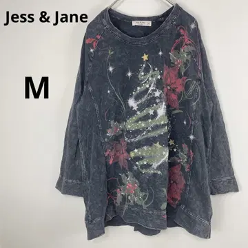 Jess & Jane 크리스마스 프린트 컷소 티셔츠 [M] 코튼 100