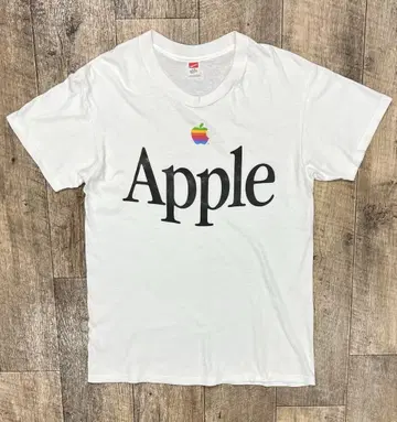 80'S APPLE 싱글 스티치 반팔 T 셔츠 화이트 USA제