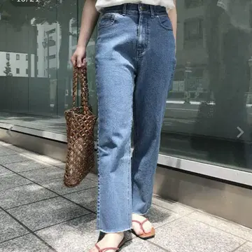 고베레타스 스트레이트 데님 청바지 프린지 미 라인 M M2965