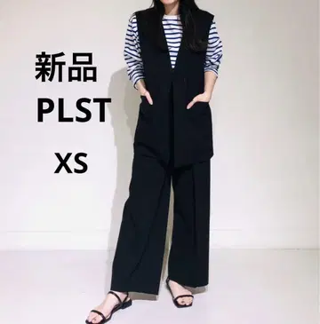 새상품 PLST 하이 스트레치 린넨 믹스 턱 와이드 팬츠