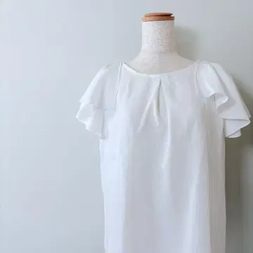 인덱스 시폰 블라우스 소매 플레어 화이트 화이트 오피스 업무복