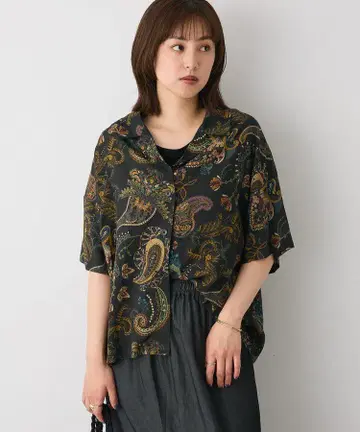 레이온 올 패턴 셔츠 와이드 팬츠 셋업