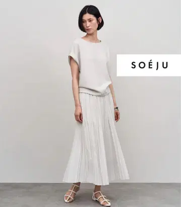 [ 새상품급 ] 소주 플리츠 스커트 길이 85cm