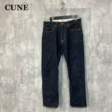 CUNE 토끼 페인트 진청 데님 32