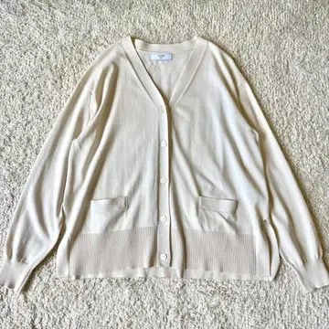 슬로브예나 아이스코튼 V넥 카디건 자연색