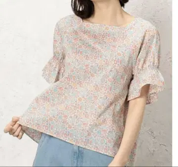 유나이티드 아로즈 그린 레이블 리라크싱 반소매 블라우스 리버티