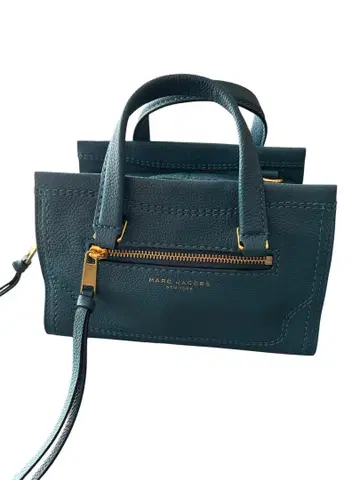 새 제품 미사용 MARC JACOBS 터키즈 블루 가죽 핸드백 미니 백