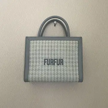 FURFUR 트위드 로고 토트백  하늘색  FURFUR  숄더백