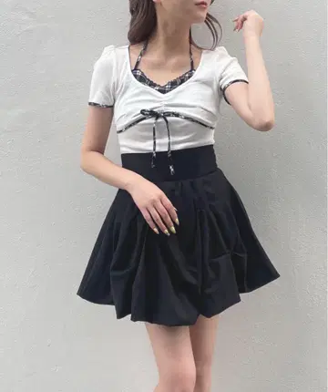 택 포함 새상품 체크 레이어드 상의