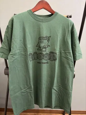NON TOKYO 목재 티셔츠 그린 XL