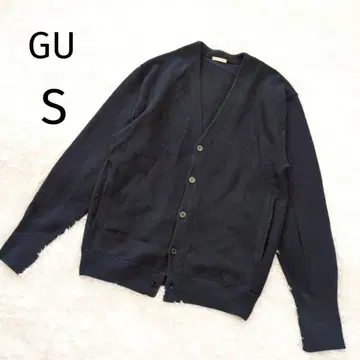 GU  V넥 카디건 네이비 S 두꺼운 소재 부드러운 촉감 4,880