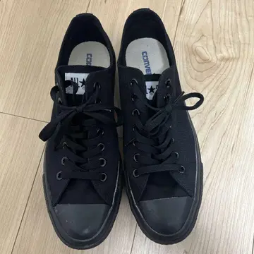 컨버스 블랙 캔버스 스니커즈 로우 컷