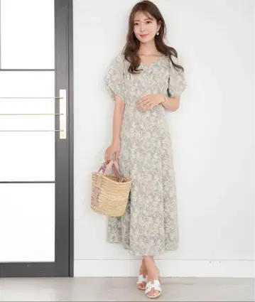 새 제품, 태그 포함, 원피스, 꽃무늬, 반소매, 튜울립 소매