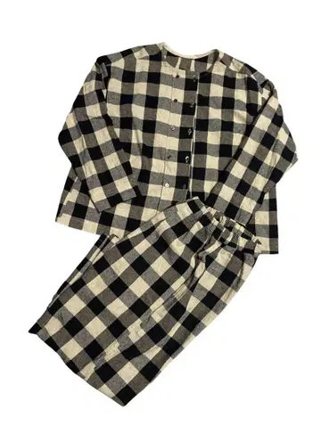 tohdesignworks 리 체크 세트업 팬츠