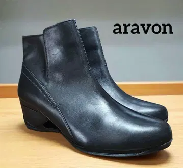 aravon 에라본 사이드 지퍼 부츠 가죽 23.5 블랙