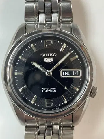 SEIKO 5 오토매틱 시계 블랙