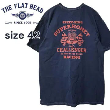 THE FLAT HEAD 플랫 헤드 티셔츠 42 XL 네이비