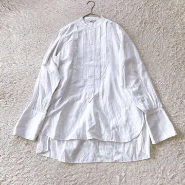 미품 아츠 앤 사이언스 코튼 리 프론트 탭 블라우스 M