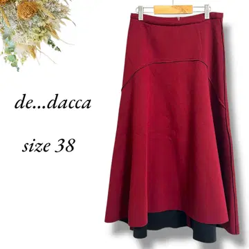 de...dacca 플레어 스커트 38 바건디 빨강 스폰지 소재 4034