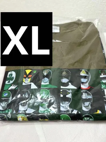 XL 사이즈 전 슈퍼전대 전시회 티셔츠 - 역대 그린 & 블랙