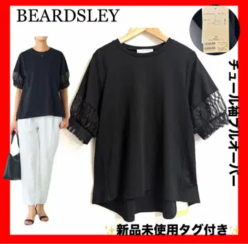 택 포함 새상품 BEARDSLEY 비어즐리 튤 소매 풀오버 블랙