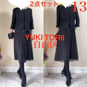XL 수트! 유키 토리이 블랙 포멀 자켓 자유구 스커트 블랙