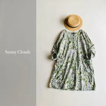 Sunny Clouds 야화의 주방복 원피스 보타니컬 올 패턴 LL