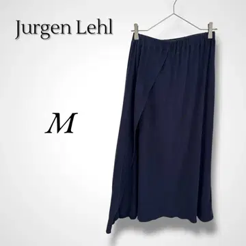 요간레일 코튼 롱 스커트 플레어 허리 밴드 네이비 계열
