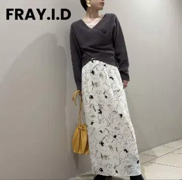 fray i.d 꽃 프린트 좁은 스커트