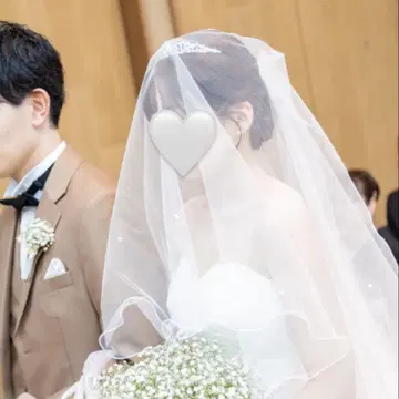 웨딩 베일 화이트 진주 장식