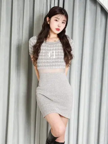 Darich DD 마린 보더 니트 미니 원피스 GRY