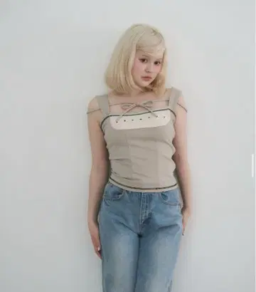 Andmary Luca stitch tops beige