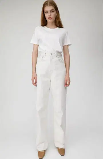 moussy HW WHT LOOSE STRAIGHT 화이트 24인치