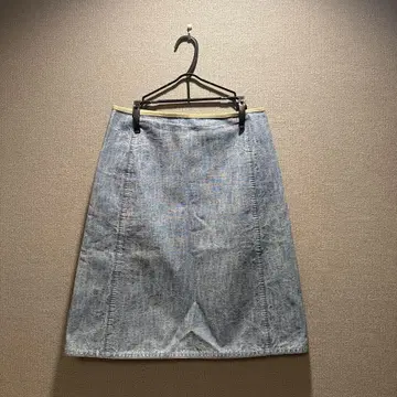 데님 무릎 길이 스커트