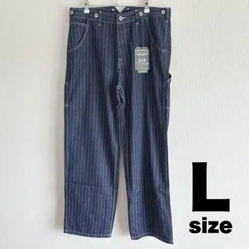 워바시 데님 L 와이드 팬츠 진 팬츠 스트라이프