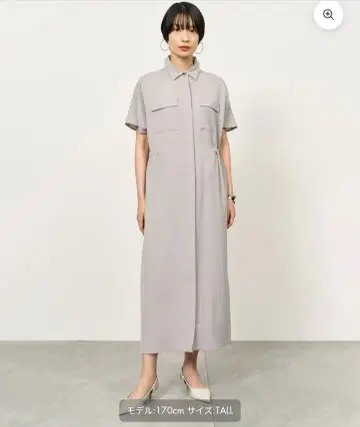 SOEJU 롱 셔츠 원피스 TALL 사이즈 그레이