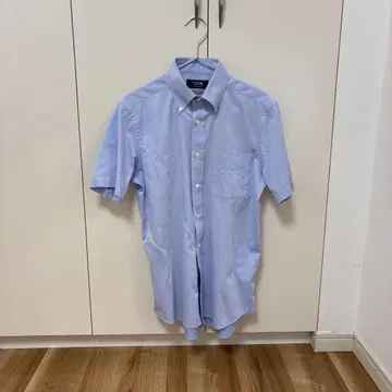 메이커스 셔츠 가마쿠라 반팔 셔츠 수색 블루 스트라이프