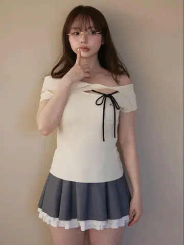 앤드메리 아마리 리본 톱 IVORY