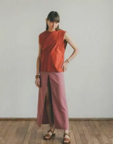 CLANE DEEP SLIT SHORT PANTS LAYER SKIRT