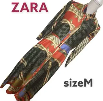 ZARA 빈티지 스타일 스카프 패턴 셔츠 원피스