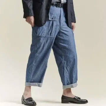 새상품급 HAVERSACK 하버색 헤링본 라이트 데님 팬츠 S