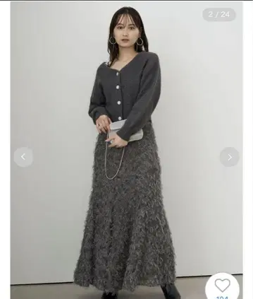 snidel 레이스 자카드 스커트 M