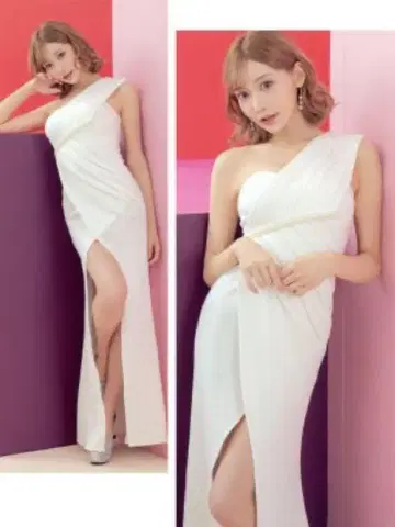티카 원숄더 타이트 롱 원피스